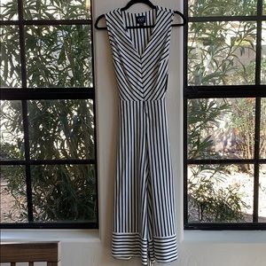 NWT blue and white striped jumpsuit